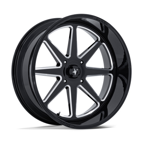 18" MSA Offroad Wheels M54 Spark UTV Gloss Black Milled 18x7 Wheel 4x156 10mm
