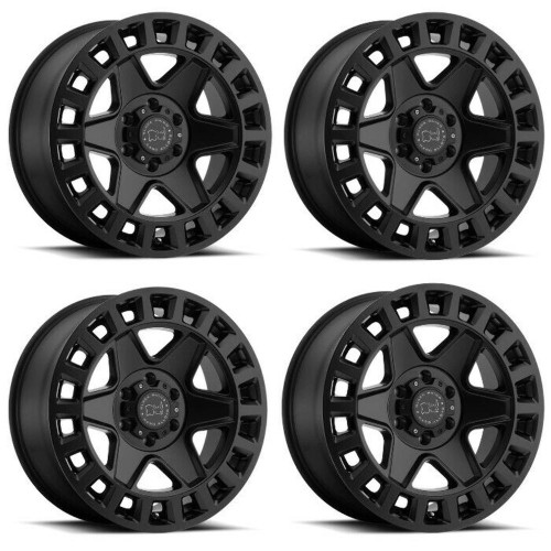Set 4 Black Rhino York 17x8 6x130 Matte Black Wheels 17" 52mm Sprinter Van Rims