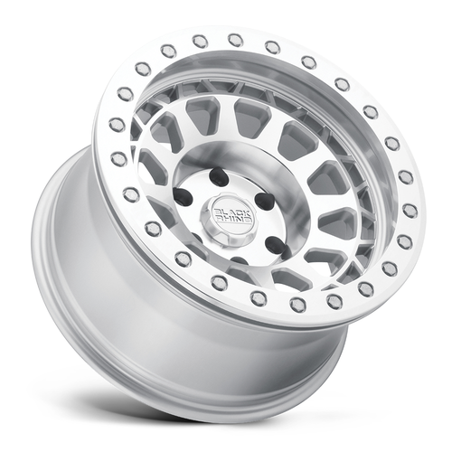 Set 4 Black Rhino Primm Beadlock 17x8.5 5x5 Silver Machine Wheels 17"