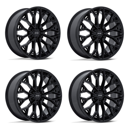 Set 4 22" Petrol PE006 P5E Gloss Black 22x9.5 Wheels 6x5.5 25mm SUV Rims