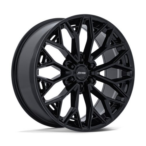 Set 4 22" Petrol PE006 P5E Gloss Black 22x9.5 Wheels 6x5.5 25mm SUV Rims