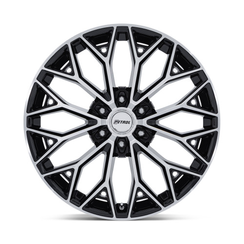 22" Petrol PE006 P5E Gloss Black Machined Face 22x9.5 Wheel 6x5.5 25mm Rim