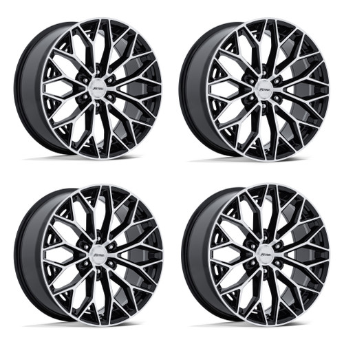 Set 4 20" Petrol PE006 P5E Gloss Black Machined 20x9.5 Wheels 6x5.5 25mm Rims