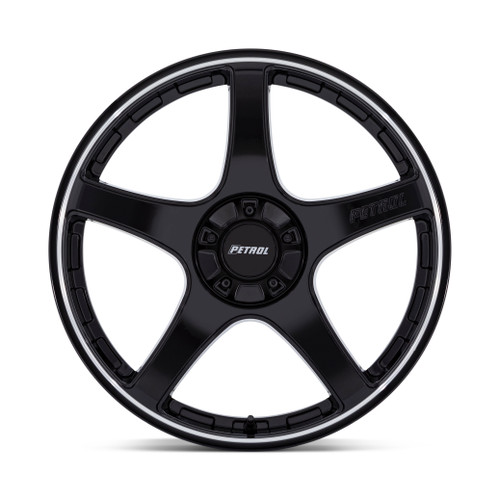 20" Petrol PE003 P2E Gloss Black Machined Lip 20x8.5 Wheel 5x4.25 5x4.5 40mm Rim