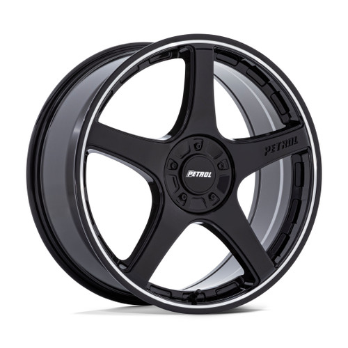 Set 4 19" Petrol PE003 P2E Black Machined Lip 19x8 Wheels 5x110 5x115 40mm Rims