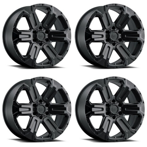 Set 4 17" Black Rhino Wanaka 17x8.5 6x120 Matte Black Wheels 35mm Rims