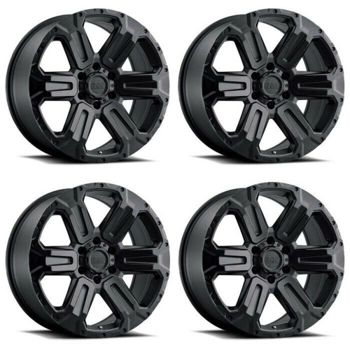 Set 4 Black Rhino Wanaka 17x8.5 6x5.5 Matte Black Wheels 17" 12mm Rims