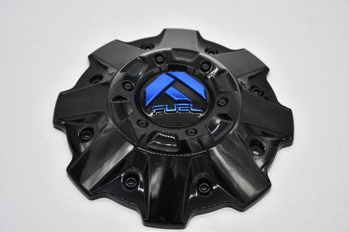 Fuel Gloss Black Blue Logo Wheel Center Cap Hub Cap U1001-81GBK 8" Fits Fuel Stroke D645 5/6 Lug