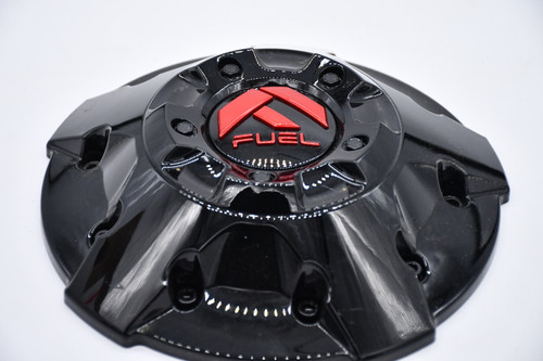 Fuel Gloss Black Red Logo Wheel Center Cap Hub Cap U1003-88GBQ 8.5" D643 Contra 8 Lug