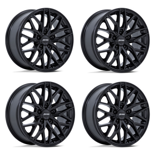 Set 4 20" Petrol PE004 P3E Matte Black 20x8.5 Wheels 5x115 40mm Rims
