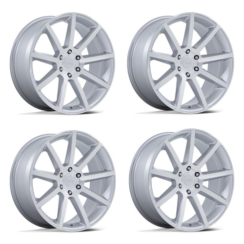 Set 4 22" Petrol PE007 P6E Gloss Silver Machined Face 22x9.5 Wheels 6x135 30mm