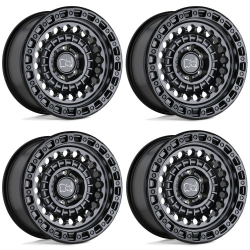 Set 4 Black Rhino Sentinel 17x8.5 5x5 Matte Black Wheels 17" -18mm Rims