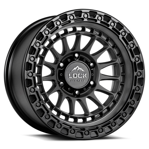 20" Lock Offroad Mojave Matte Grey W Matte Black Ring 20x9 Wheel 6x5.5 0mm Rim