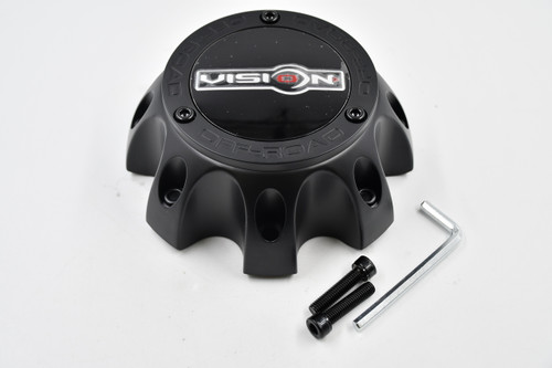 Vision C111MB-8V matte black replacement center cap front view