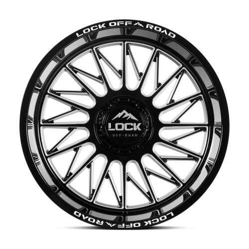 20" Lock Extreme Assault Gloss Black Milled 20x10 6x135 6x5.5 18mm Offroad Wheel
