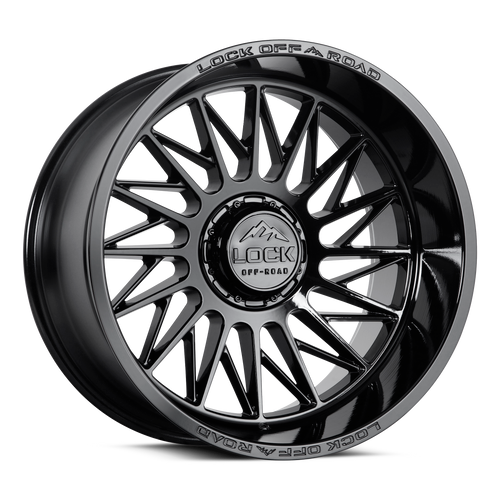 22" Lock Extreme Assault Gloss Black 22x10 Wheel 6x135 6x5.5 18mm Truck Rim
