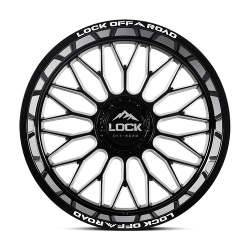 22" Lock Extreme Rampage Gloss Black Milled 22x10 Wheel 5x5 5x5.5 18mm Truck Rim