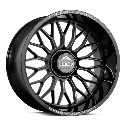 Set 4 20" Lock Extreme Rampage Gloss Black Milled 20x10 6x135 6x5.5 18mm Wheels