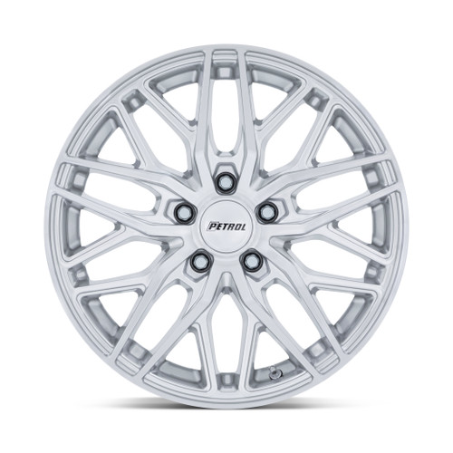 17" Petrol PE004 P3E 17x8 5x4.5 40mm Machined Brushed Gloss Silver Sedan SUV Rim Coupe Wheel