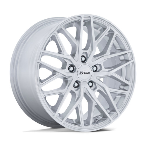 Set 4 17" Petrol PE004 P3E 17x8 5x4.5 40mm  Machined Brushed Gloss Silver Wheels Sedan Coupe SUV Rims