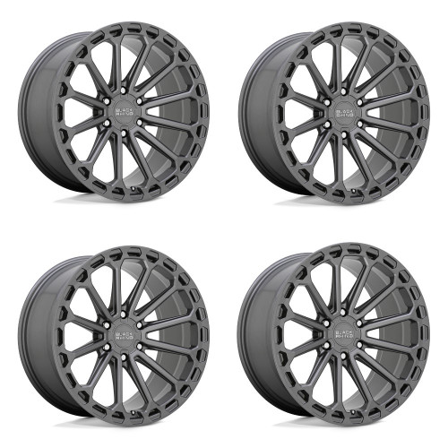 Set 4 Black Rhino Kaizen 17x9.5 6x5.5 Matte Gunmetal Wheels 17" 12mm Rims