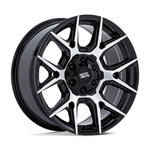 Set 4 17" Moto Metal MO813 Mason 17x8.5 6x5.5 0mm Gloss Black Machined Face Rims Offroad Truck SUV Wheels