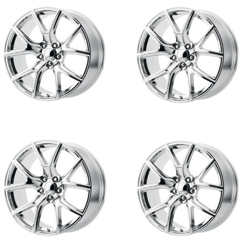 Set 4 Performance Replicas PR181 20x9 5x5 Chrome Wheels 20" 34mm For Jeep Rims