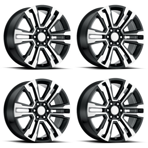 Set 4 Performance Replicas PR182 26x10 6x5.5 Black Machined Wheels 26" 31mm