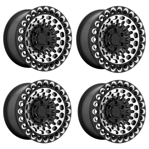 Set 4 Black Rhino Labyrinth 17x9.5 6x120 Black Machined Milling Wheels 17" 12mm