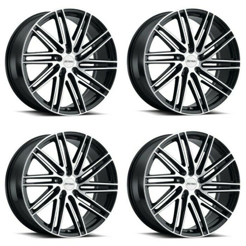 Set 4 Petrol P1C 18x8 5x110 Gloss Black W/ Machined Face Wheels 18" 40mm Rims