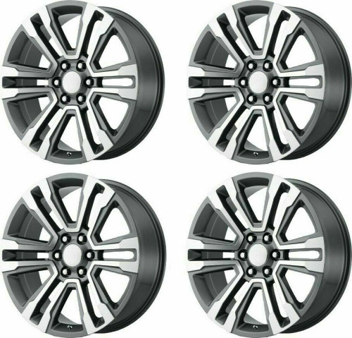 Set 4 22" Performance Replicas PR182 22x9 6x5.5 Gunmetal Machined Wheels 24mm