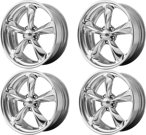 Set 4 18" American Racing VN425 Torq Thrust SL Polished 18x9 5x4.5 -11mm Wheels Vintage Car Rims