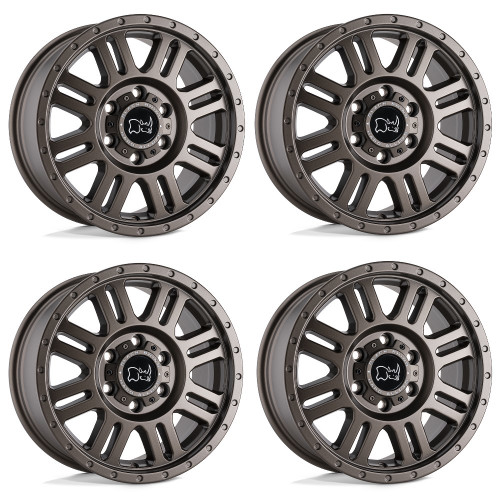 Set 4 18" Black Rhino Yellowstone 18x8 5x160 48mm Wheels Matte Bronze Rims