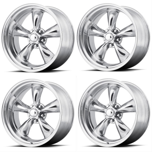 Set 4 18" American Racing VN505 Torq Thrust II Polished 18x9.5 5x4.75 -6mm Rims Classic Car Wheels
