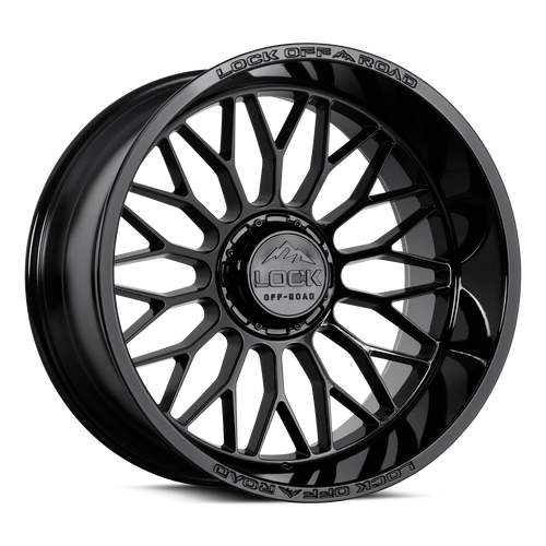 22" Lock Extreme Rampage Gloss Black 22x10 Wheel 8x180 18mm Offroad Truck Rim