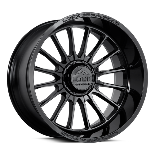 Set 4 20" Lock Extreme Striker Gloss Black 20x9 Wheels 6x135 6x5.5 1mm Truck Rim
