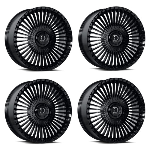 Set 4 24" Dolce Luxury Trento Glossy Black 24x9 Wheels 5x112 5x4.5 35mm Rims