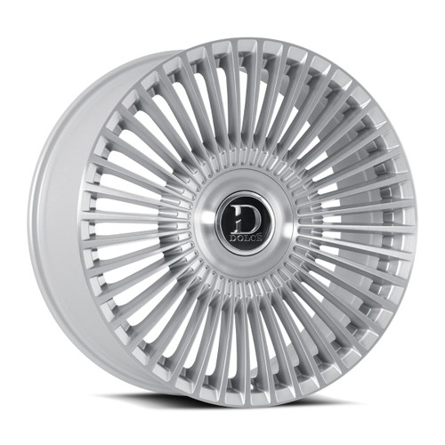 20" Dolce Luxury Trento Gloss Sliver Brush Face 20x9 Wheel 5x112 5x120 28mm Rim