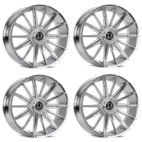 Set 4 24" Dolce Luxury Mirelli Chrome 24x9 Wheel 5x112 5x4.5 35mm Luxury Rim