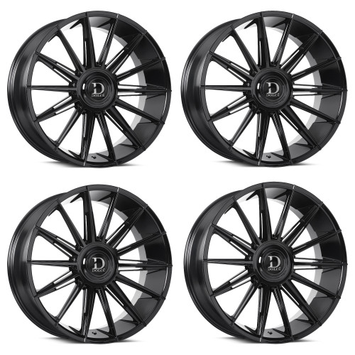Set 4 24" Dolce Luxury Mirelli Gloss Black 24x10 Wheels 5x112 5x120 20mm Rims