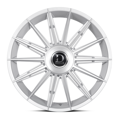 24" Dolce Luxury Mirelli Gloss Sliver Brush Face 24x9 Wheel 5x115 5x120 15mm Rim