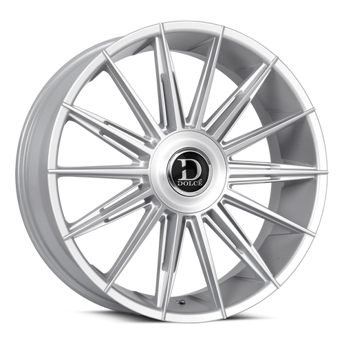 24" Dolce Luxury Mirelli Gloss Sliver Brush Face 24x9 Wheel 5x112 5x120 28mm Rim