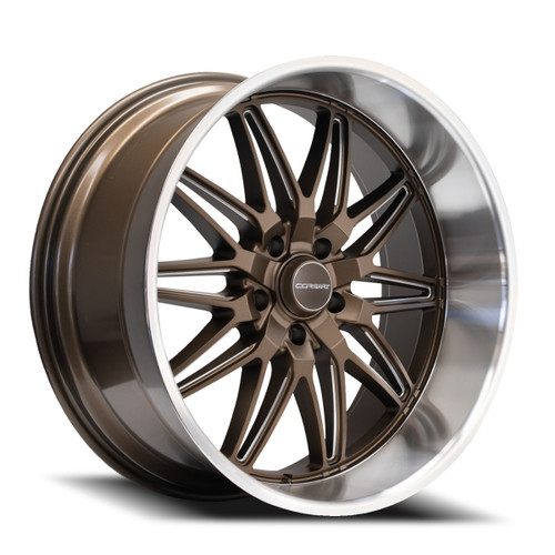 22" Corsart Alcatraz Matte Bronze Milled Diamond Cut Lip 22x8.5 5x5 6mm Wheel