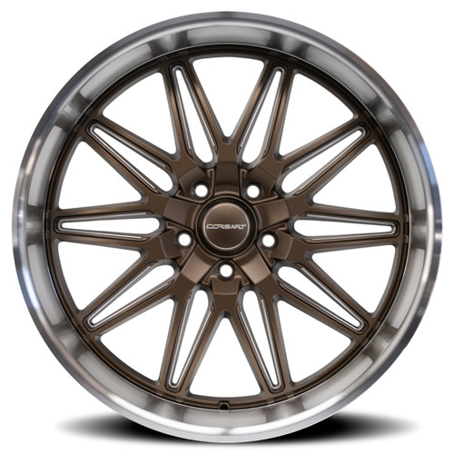 22" Corsart Alcatraz Matte Bronze Milled Diamond Cut Lip 22x8.5 5x5 6mm Wheel
