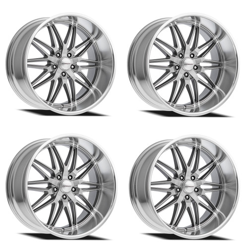 Set 4 22" Corsart Alcatraz Gloss Brushed Diamond Cut Lip 22x10.5 5x5.5 0mm Rims