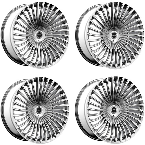Set 4 22" Motiv 438C Swerve 22x9 Chrome Wheels 6x135 6x5.5 Rims 25mm
