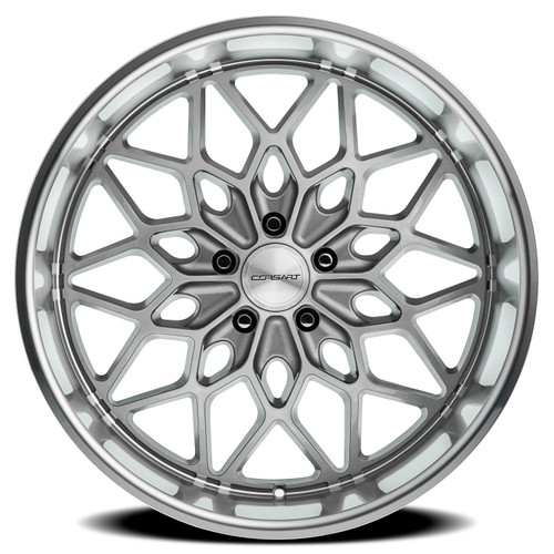 22" Corsart Gunner Gloss Brushed w/ Diamond Cut Lip 22x12 Wheel 5x5 0mm Rim