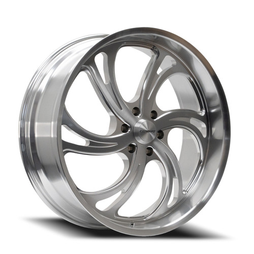 Set 4 24" Corsart Argon 6 Brushed Milled Diamond Cut Lip 24x10 6x135 31mm Wheels