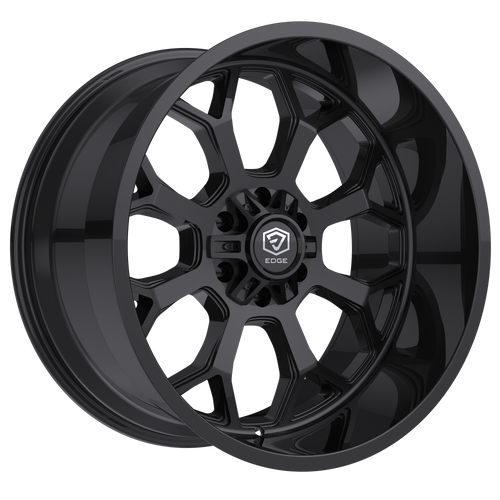 Set 4 20" Edge Off Road 301B Gloss Black Wheels 20x10 5x5 5x5.5 -19mm Truck Rims