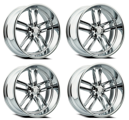Set 4 24" Resto Maverick Milled Window Chrome Plated 24x10 Wheels 6x135 25mm Rim